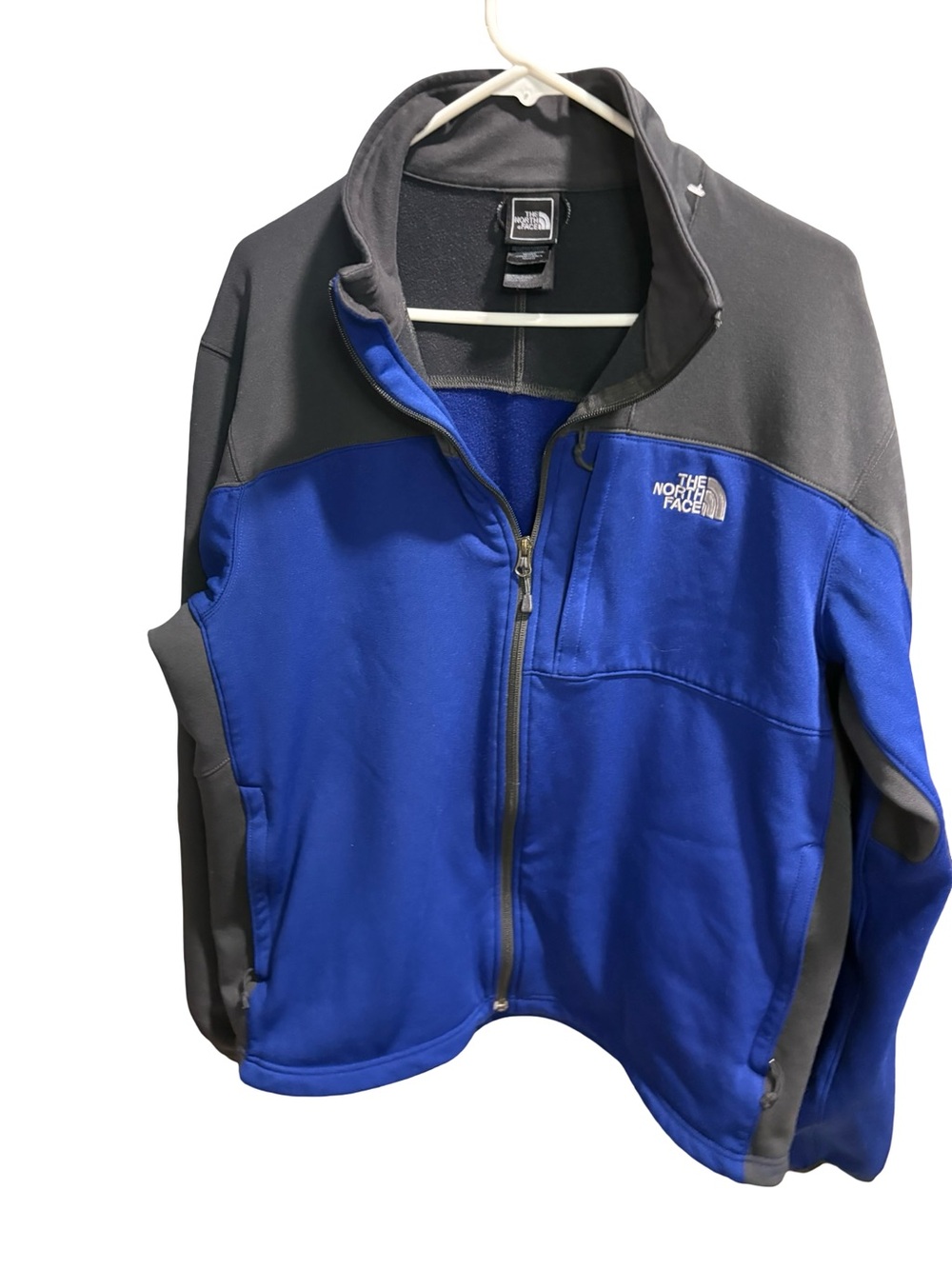 The North Face Apex Bionic Softshell Jacket Blue Gray Mens XL Windproof Fleece